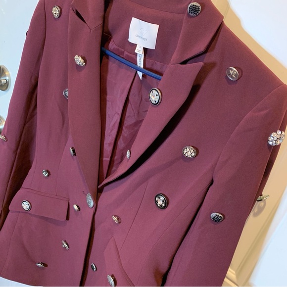 Cinq à Sept Cheyenne Single Breasted Button Encrusted Blazer 4 Retail $695.00 - Picture 10 of 16